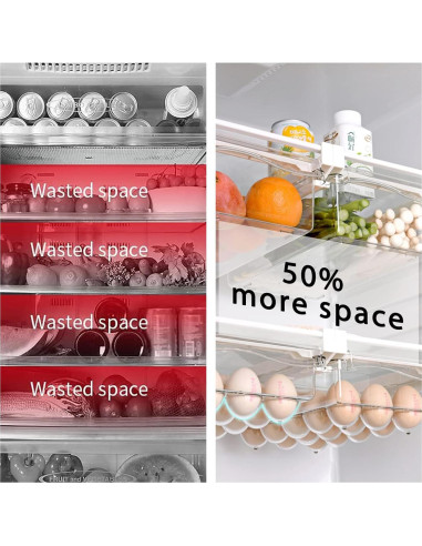 Cajones Organizador de Refrigerador URALFA 2 Paquete Ajustables 30x30 cm