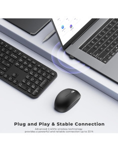Combo Teclado y Ratón Inalámbrico Seenda USB Silencioso 2