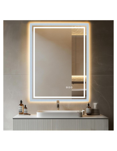 Espejo de baño LED AFMMFA 60.96x81.28 cm con anti-vaho