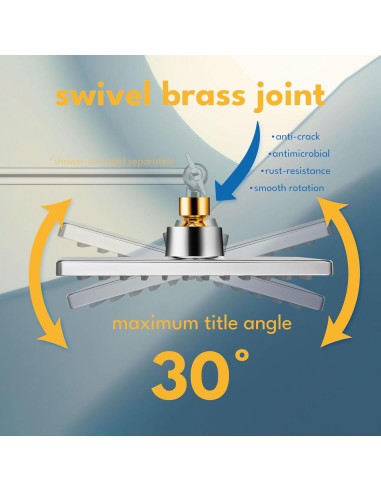 Cabezal de Ducha Fijo 20.3 cm Singing Rain - Alta Presión