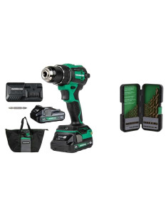 Taladro Inalámbrico Metabo HPT 18V DS18DEX con 17 Brocas