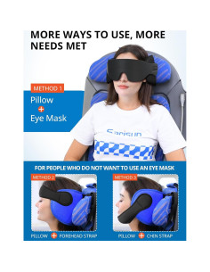 Almohada de Viaje SARISUN con Correa y Máscara para Ojos 2