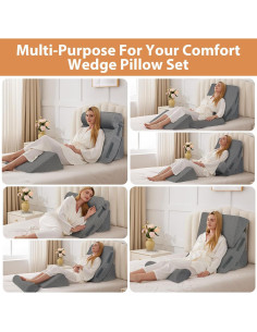 Juego de 4 Almohadas en Cuña BIEEZZK - Espuma Viscoelástica 2