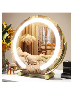 Espejo de Tocador Iluminado ROLOVE 30.48 cm Dorado 360