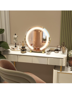 Espejo de Tocador Iluminado ROLOVE 30.48 cm Dorado 360 2