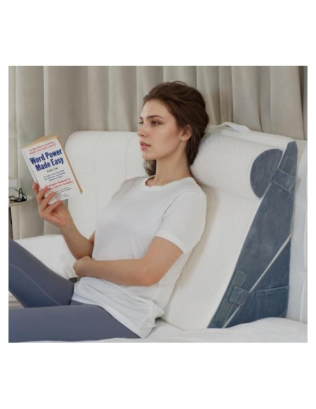 Juego de Almohadas en Cuña Vomiliku 3 Piezas Ajustables Azul