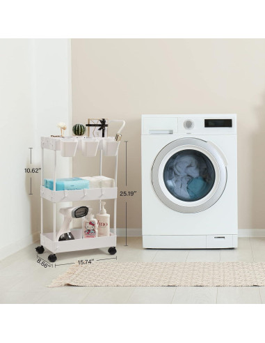 Carro de Almacenamiento danpinera Blanco 3 Niveles Rodante