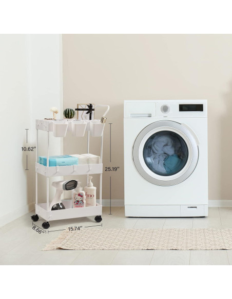 Carro de Almacenamiento danpinera Blanco 3 Niveles Rodante