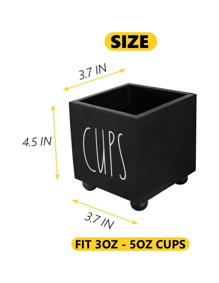 Dispensador de Tazas de Papel CHONIC Negro 3.7x4.5cm Farmhouse