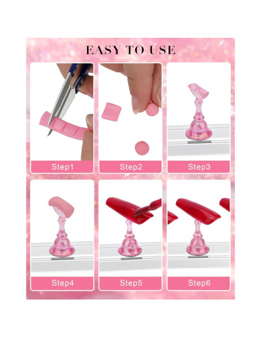 Soporte de Uñas Difenni con Masilla Adhesiva Reutilizable