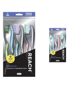 Cepillos de Dientes Reach Essentials 6 Unidades Cerdas Suaves y Medianas