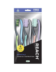 Cepillos de Dientes Reach Essentials 6 Unidades Cerdas Suaves y Medianas 2