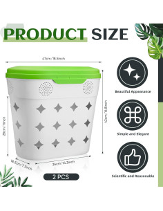 Compostador de Gusanos Wiwiqing 8 Galones Verde - 2 Paquetes 2