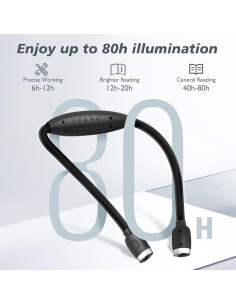 Luz de Cuello LED Manos Libres con 3 Niveles de Brillo - Negro 2