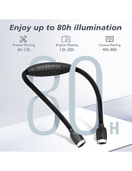Luz de Cuello LED Manos Libres con 3 Niveles de Brillo - Negro Luz de Cuello LED Manos Libres con 3 Niveles de Brillo - Negro