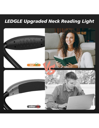 Luz de Cuello LED Manos Libres con 3 Niveles de Brillo - Negro