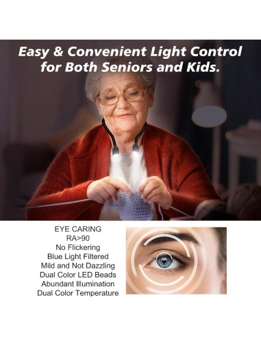 Luz de Cuello LED Manos Libres con 3 Niveles de Brillo - Negro