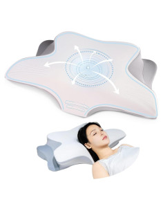 Almohada Cervical Ergonomica SELARFOSS Espuma Viscoelástica 65x40.9cm