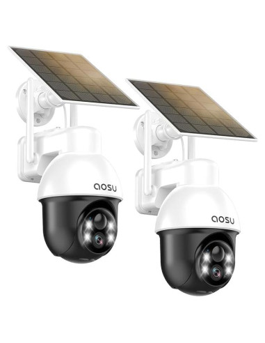 Cámara de Seguridad Solar AOSU C9L 2K Inalámbrica 360 - Paquete de 2