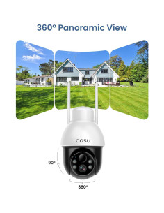 Cámara de Seguridad Solar AOSU C9L 2K Inalámbrica 360 - Paquete de 2 2