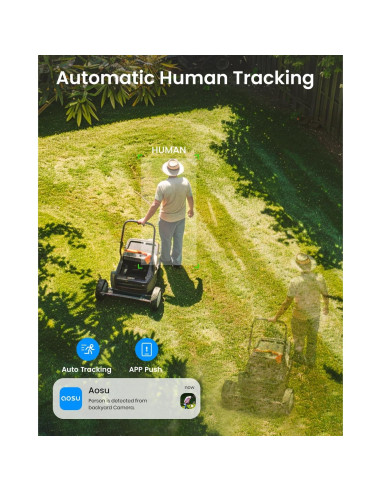 Cámara de Seguridad Solar AOSU C9L 2K Inalámbrica 360 - Paquete de 2