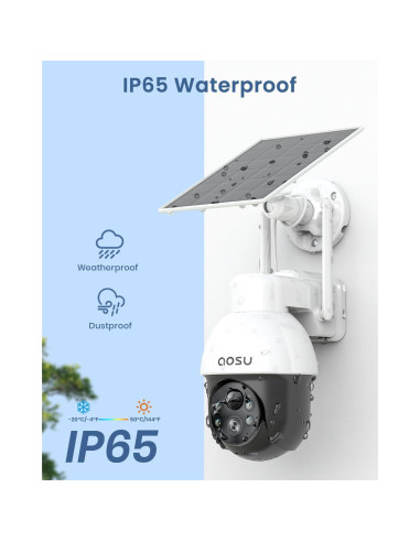 Cámara de Seguridad Solar AOSU C9L 2K Inalámbrica 360 - Paquete de 2