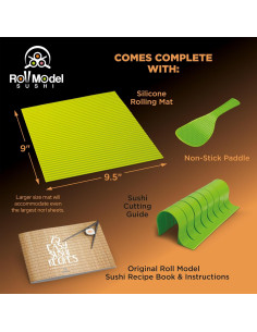 Kit de Hacer Sushi Roll Model 22.9x24.1 cm con Recetas 2