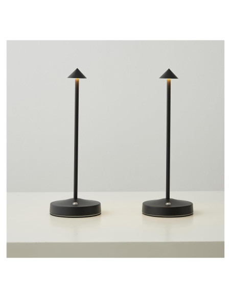 2 Lámparas Inalámbricas Eypid Recargables Minimalistas Negro