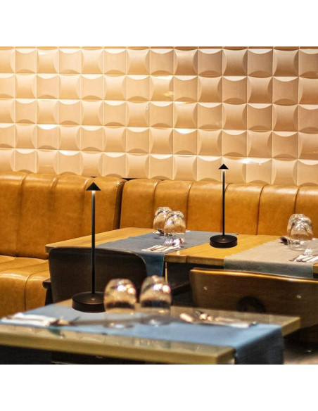 2 Lámparas Inalámbricas Eypid Recargables Minimalistas Negro