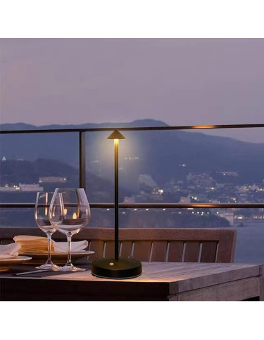 2 Lámparas Inalámbricas Eypid Recargables Minimalistas Negro