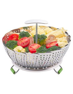 Cesta de Vapor LHS de Acero Inoxidable Expandible 15-23.6 cm