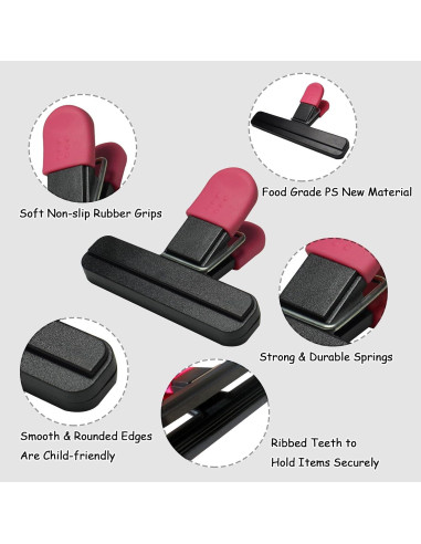 11 Clips de Bolsa de Comida Aranray - 3 Grandes, 6 Pequeños, 2 Redondos