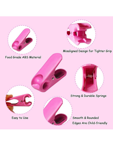 11 Clips de Bolsa de Comida Aranray - 3 Grandes, 6 Pequeños, 2 Redondos