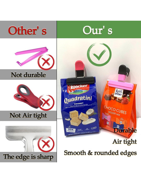 11 Clips de Bolsa de Comida Aranray - 3 Grandes, 6 Pequeños, 2 Redondos