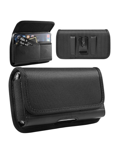 Funda de teléfono celular Seqoiyia con clip y ranura negra