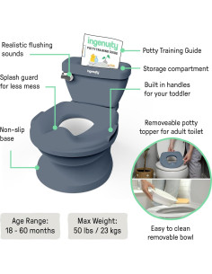 Inodoro de Entrenamiento Ingenuity Mi Tamaño Potty Pro Azul 2