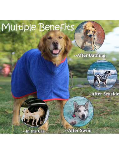 Abrigo Secador para Perros HhiMyOct - Toalla Microfibra Absorbente