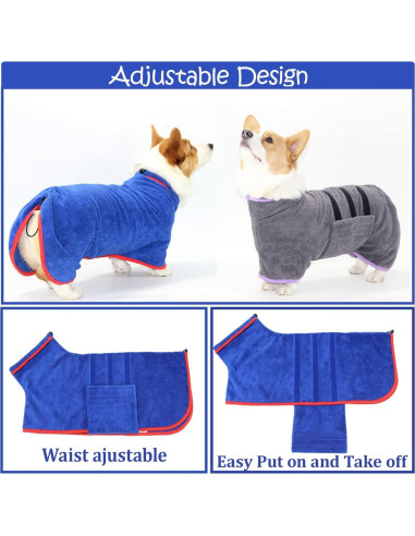 Abrigo Secador para Perros HhiMyOct - Toalla Microfibra Absorbente