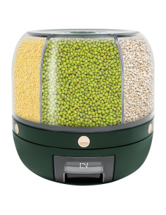 Dispensador de Granos TTOUOI 6 Compartimentos 5.9kg Verde Oscuro