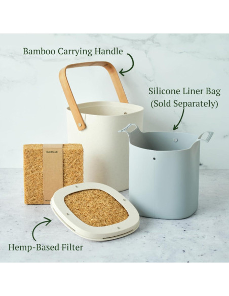 Contenedor de Compostaje Bamboozle 3.78L Sin Olores Cocina