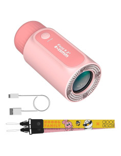 Telescopio Monocular Infantil VBANU Rosa 8X Zoom con Linterna LED