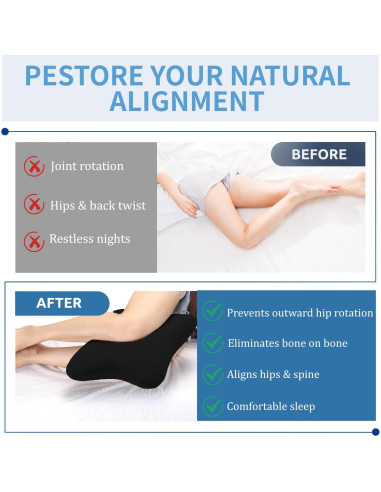 Almohada para Piernas y Rodillas Wuwumiline Espuma Viscoelástica