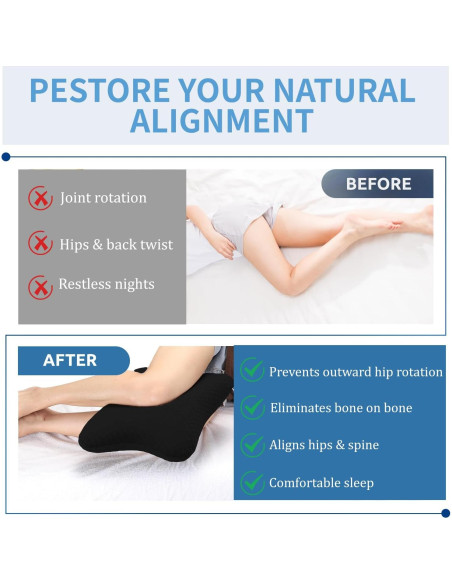 Almohada para Piernas y Rodillas Wuwumiline Espuma Viscoelástica