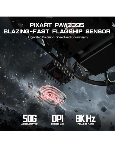 Ratón Gaming Inalámbrico FELICON R3 26K DPI 8KHz Ultraligero