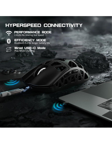 Ratón Gaming Inalámbrico FELICON R3 26K DPI 8KHz Ultraligero