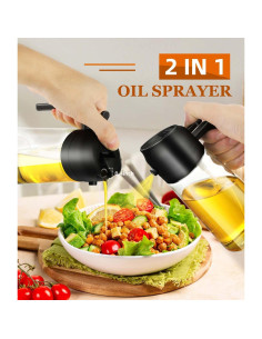 Rociador de Aceite 2 en 1 Arsatbs 470ml Vidrio Negro 2