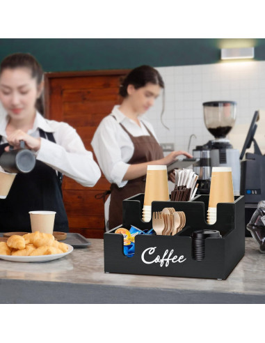 Soporte organizador de café Sollasi, 6 compartimentos de madera