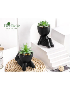 Set de 2 Plantas Suculentas Artificiales Der Rose para Decoración Interior 2