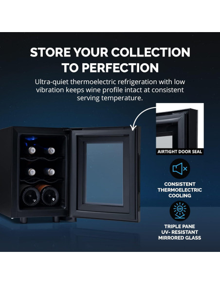 Frigorífico de Vino Newair Shadow-T para 6 Botellas Compacto