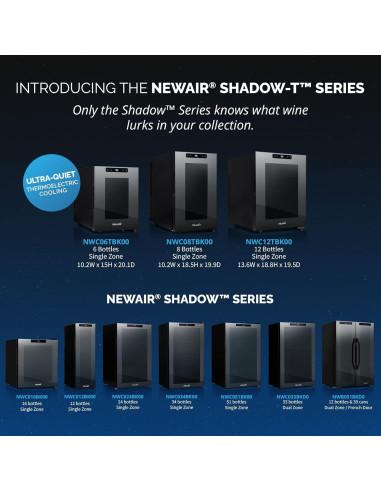 Frigorífico de Vino Newair Shadow-T para 6 Botellas Compacto
